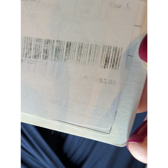 Max Mara Navy Blue Wrap Top Faux Wrap Long Sleeve NWT Made Portugal Large - Picture 5 of 8